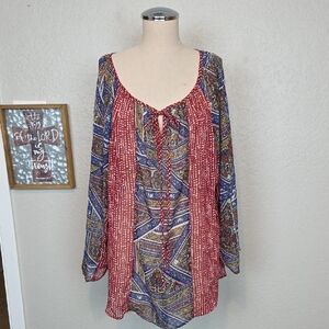 Monroe & Main Boho Blouse 1X